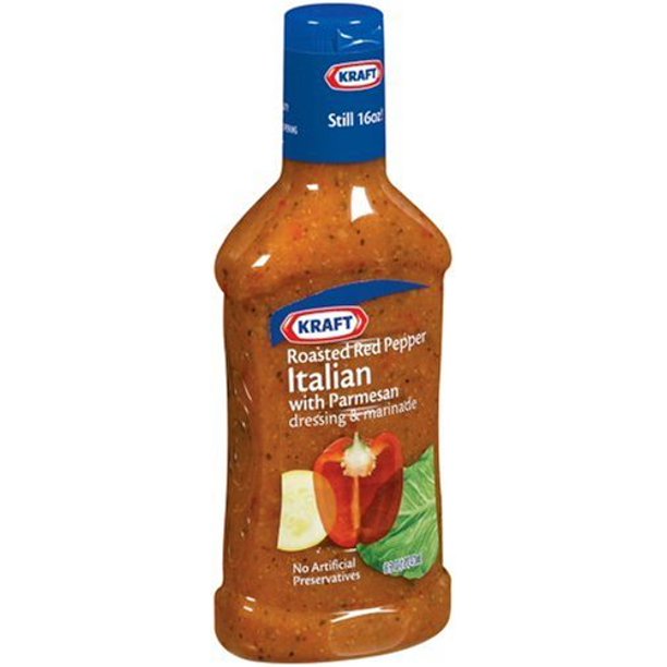 Kraft Roasted Red Pepper Italian Dressing, 16 oz. Bottles (Pack of 6)