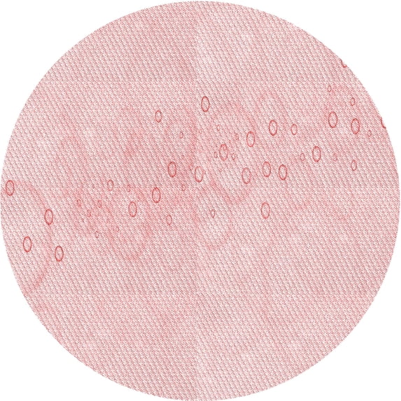 Ahgly Company Machine Washable Indoor Round Transitional Light Coral Pink Area Rugs, 7' Round