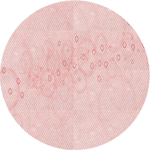 Ahgly Company Machine Washable Indoor Round Transitional Light Coral Pink Area Rugs, 4' Round