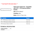 thumbnail image 2 of Valve Cover Gasket Set - Compatible with 1970 - 1978 American Motors Gremlin 1971 1972 1973 1974 1975 1976 1977, 2 of 2
