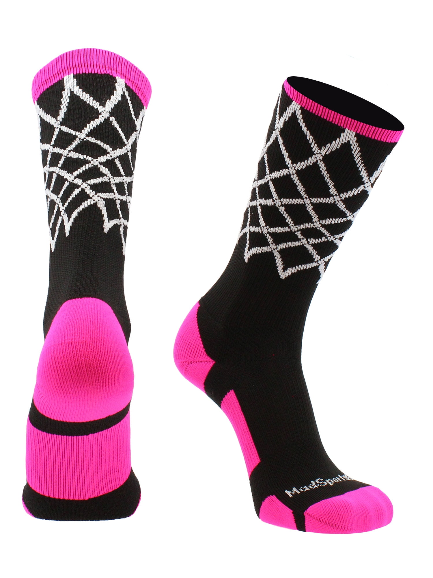 made in the USA MadSportsStuff Elite Basketball Socks with Net Crew length 