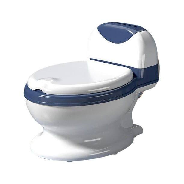 Inodoro realista, orinal para niños pequeños, orinal cómodo y realista con asiento de inodoro Azul