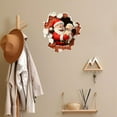 thumbnail image 5 of 3D Christmas Wall Stickers, Snowman Penguin Santa Breaking Through Wall Design, Removable Peel and Stick Window Clings, Winter Holiday Party Decor -1Pcs, 5 of 6