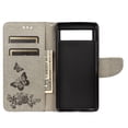 thumbnail image 2 of TechCircle Google Pixel 6 Wallet Case, Butterfly Flower Embossed PU Leather Magnetic Flip Kickstand Shockproof Cover with Card Slots & Wrist Strap - Gray, 2 of 6