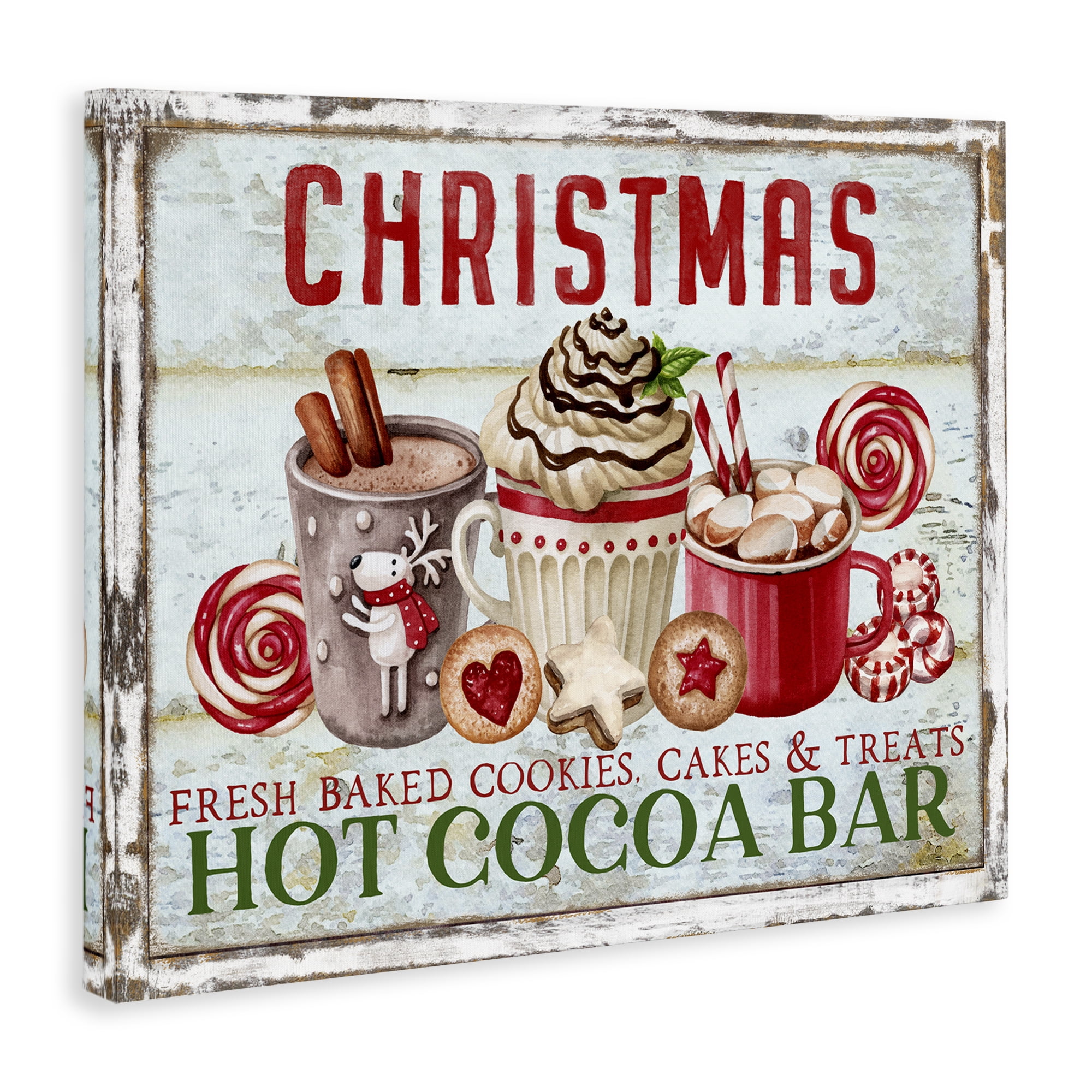 Stupell Industries Festive Hot Chocolate Holiday Painting Gallery Wrapped Canvas Art Prints Wall Art, 20 x 16