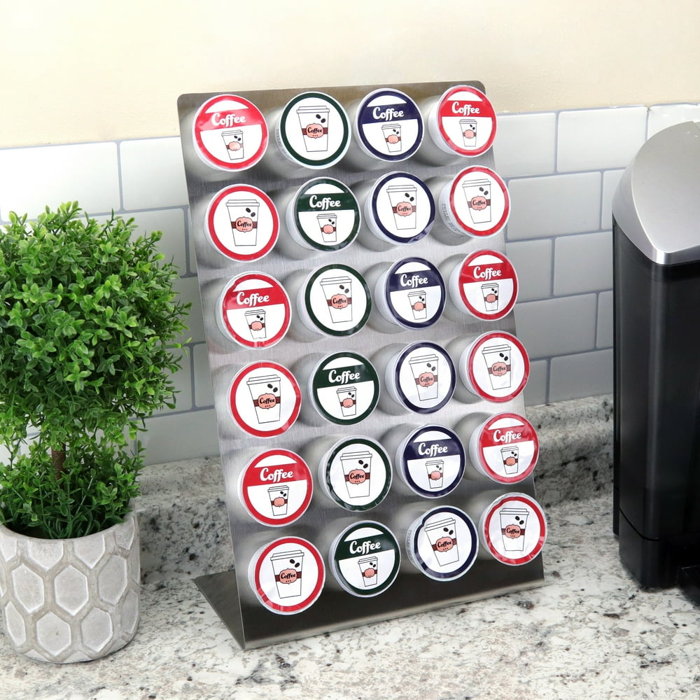 Polar Whale Brushed Stainless Steel Coffee Pod Organizer Vertical Stand ...