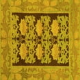 thumbnail image 1 of Ahgly Company Machine Washable Indoor Square Abstract Yellow Modern Area Rugs, 7' Square, 1 of 4