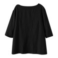 thumbnail image 4 of Hauts en Coton à Manches Trois-Quarts Col Rond pour Femmes, 4 of 8