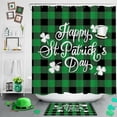 thumbnail image 2 of 4pcs St Patricks Day Shower Curtain Set,Saint Patrick's Day Gonme Bathroom Sets with Shower Curtain and Rugs,Green Irish Lucky Clover Shamrock Shower Curtain Sets with Rugs Decorations-01, 2 of 6