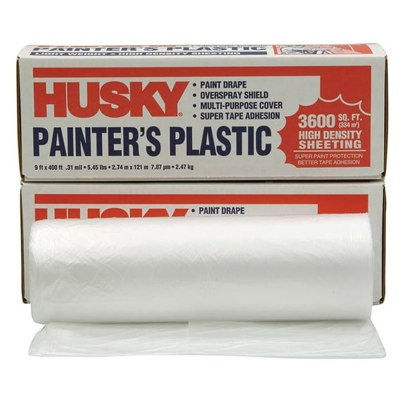 70-Pack of 9’ x 400’ Poly - America 03509H Husky .31-Mil High Density Painter’s Plastic