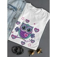 thumbnail image 3 of Lovely Owl Doodle T-Shirt Women -Image by Shutterstock, Female Medium, 3 of 4