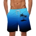 thumbnail image 1 of Sentmoon Mens Athletic Shorts Summer Palm Tree Print Drawstring High Waist Quick Dry Running Shorts with Pockets Loose Wide Leg Swimsuit Trendy Dad for Sports Wear Sky Blue XXL, 1 of 4