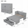 thumbnail image 4 of Full Size Murphy Bed - Large Drawers, Metal Handles, Gray, 4 of 16