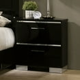 thumbnail image 5 of 5pcs Bedroom Queen Size Bed Set Black High Gloss Lacquer Solid wood Dresser Mirror Nightstand Solid Wood beautiful Furniture, 5 of 8