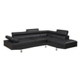 thumbnail image 2 of Benjara Cree 2 PC Modern Sectional Sofa with Chaise- Adjustable Headrests- Black, 2 of 8