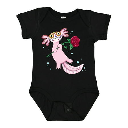 

Inktastic Axolotl with Sugar Skull Makeup for Día De Los Muertos Gift Baby Boy or Baby Girl Bodysuit