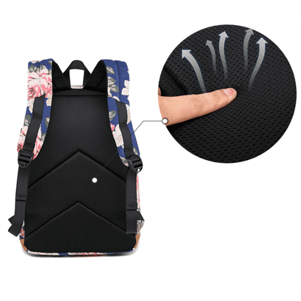 Kepooman 3Pcs Women' s Flower Prints Backpack with Lunch Box Pencil Case, Ladies Laptop School Bookbag Set for Outdoor Shopping Hiking, Green Kepooman 3Pcs Women' s Flower Prints Backpack with Lunch Box Pencil Case, Ladies Laptop School Bookbag Set for Outdoor Shopping Hiking, Green