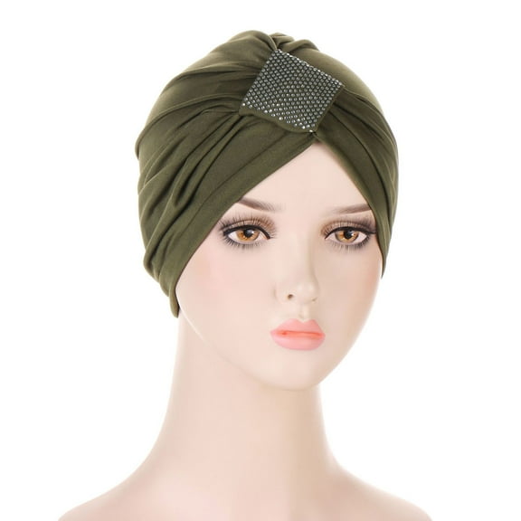 Qepwscx Headscarves for Women Pre Tied Solid Sliper On Caps Headwears Turban Headwrap Pre Tied Headwrap Knot Pleated Chemo Headwears for Women