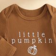 thumbnail image 4 of Xudanell Newborn Outfit Baby Embroidery Letter little pumpkin Boy Fall Outfits Boy Clothes Romper with Hat, 4 of 6