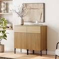 thumbnail image 2 of 31.5" Reeded Accent Cabinet with 2 Doors and Adjustable Shelves, Modern Credenza Storage Cabinet with Charging Station for Living Room, Kitchen, Dining Room, Hallway, 2 of 7