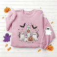 thumbnail image 5 of Meichang Halloween Crew Neck Sweatshirt Women Ghost Graphic Sweatshirts Oversized Long Sleeve Pullover Holiday Party Sweatshirt, 5 of 5