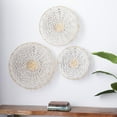 thumbnail image 2 of DecMode Cream Dried Plant Handmade Woven Basket Plate Wall Decor (3 Count), 2 of 9