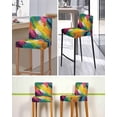 thumbnail image 5 of Colorful Pigment Bar Stool Covers Set of 4, Abstract Color Block Oil Painting Stretch Washable Bar Chair Covers with Backs, Removable Pub Counter Height Chair Cover for Kitchen Dining Room Cafe, 5 of 7