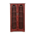 thumbnail image 6 of Southern Enterprises Glass Window Pane Media Cabinet Bookcase - Cherry, 6 of 13