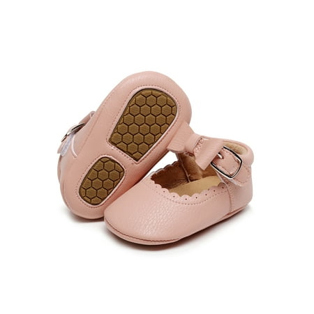 

Gomelly Infant Dress Shoes First Walker Flats Soft Sole Mary Jane Lightweight Princess Shoe Newborn Baby Girls Pink 5C