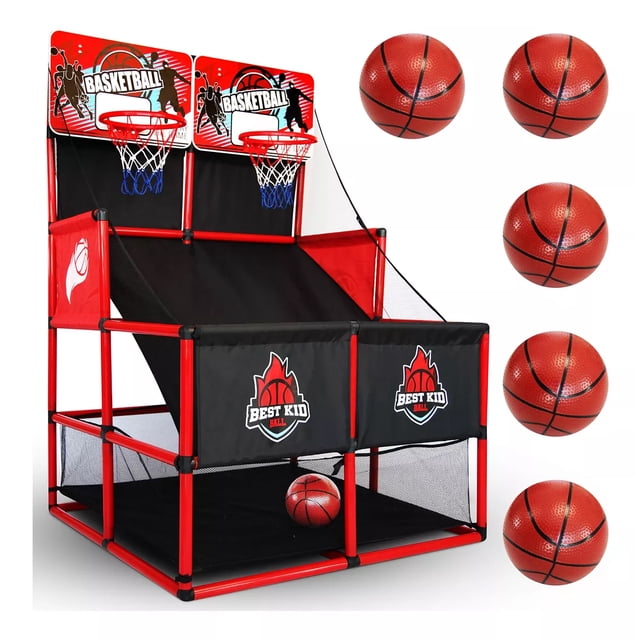 Juego Baloncesto Canasta Para Niños Aros Doble Tiro Infantil