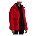thumbnail image 3 of LAUREN RALPH LAUREN Womens Red Zippered Pocketed Stand Collar Cinched Waist Puffer Jacket M, 3 of 4