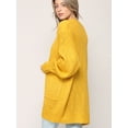 thumbnail image 3 of Made by Johnny Women's Kimono Long Sleeve Batwing Open Front Chunky Knit Cardigan Loose Sweater with Pockets S MUSTARD, 3 of 6