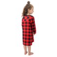 thumbnail image 4 of Matching Family Christmas Pajamas Set Red Plaid Holiday PJs Button Up Sleepwear Loungewear Loose Dress for Toddler Kid Girls, 4 of 7