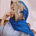 thumbnail image 6 of Yesbay Women Bead Decor Islam Muslim Ramadan Hijab Wrap Shawl Scarf Accessory,Head Scarf Yellow, 6 of 8