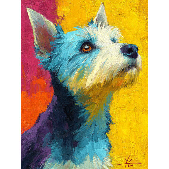 Colorful Yorkshire Terrier Pop Art Canvas Print, Yorkie Portrait Ready To Hang Pet Lover Wall Decor