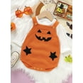 thumbnail image 5 of Halloween Baby Clothes 3M 6M 9M 12M 18M  Pumpkin Rompers Baby Knitted Romper Onesies Fall Warm Sweater Newborn Onesie Outfits, 5 of 10