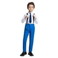 thumbnail image 3 of Visaccy Boys Formal Suit Set Blue Slim Fit Dresswear Toddler Boy Suspender Outfit Size 5Years, 3 of 5