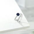 thumbnail image 4 of Gem Stone King 925 Sterling Silver Blue Sapphire and White Moissanite Wedding Engagement Band Bridal Set Ring for Women (1.59 Cttw, Gemstone September Birthstone, Available in Size 5, 6, 7, 8, 9), 4 of 5