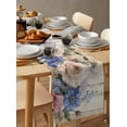 thumbnail image 6 of Pink Purple Roses Table Runner 108 Inches, Vintage Spring Botanical Wooden Bed Runner Dresser Scarves Tabletop for Indoor Outdoor Parties/Ceremony/Banquet, 13"x 108", 6 of 8