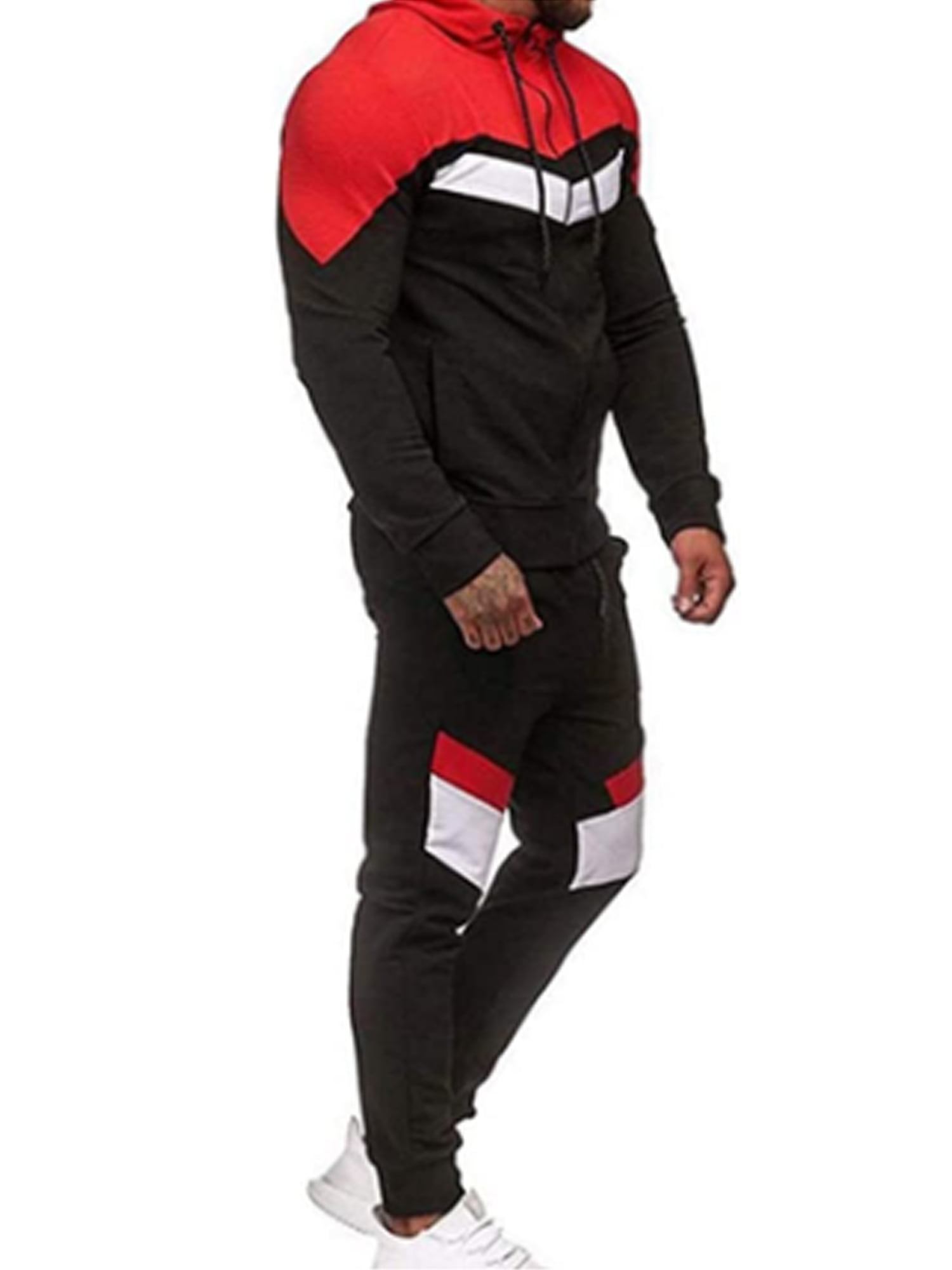 N-R Mens Hoodies 2 Piece Print Tracksuit Sport Casual Athletic Jogging Suits Sweatsuits Outfit Hoodie 