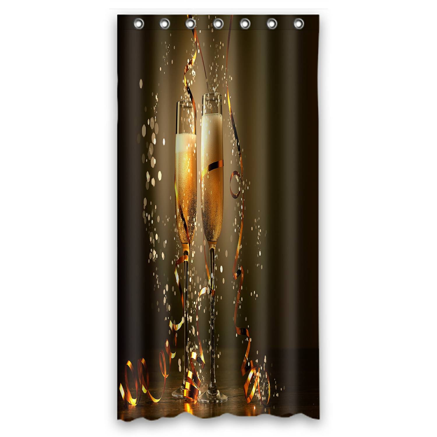 Pattern Champagne Print Bathroom Shower Curtain