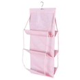 thumbnail image 1 of 6 Pocket Hanging Tote Wallet Bag Organizer Organizer Storage Rack Storage Wardrobe Closet Hanger 1 Pcs Pink, 1 of 5