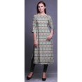 thumbnail image 2 of Bimba Printed Straight Kurtis For Women 3/4 Sleeve Kurta Summer Tunic Dress, 2 of 6