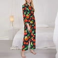 thumbnail image 3 of Picia Tomatoes Pattern Women’s Long-Sleeve Sleepwear Set - Soft 2-Piece Loungewear with Pockets, Comfy PJs for Relaxing Nights-X-Large, 3 of 7