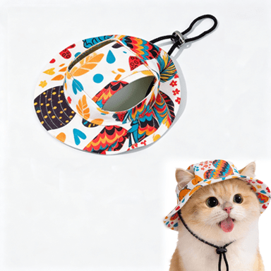 Cat Sun Hat UV Protection Pet Kitten Puppy Summer Hat Ideal for Beach Camping Hiking Walking & Travel Perfect for Pet Lovers & Outdoor Shots
