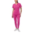 thumbnail image 1 of Adar Pro Flawless Plus Scrub Set For Women - Elevated V-Neck Top & Jogger Scrub Pants - P9600 - Fruit Punch - L, 1 of 7