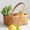 S, variant on Woven Baskets with Handles,Wood Chip Baskets,Bread Baskets,for Wedding Party Favors Crafts Farmhouse Decor (9.45*7.09*4.33 Inch)