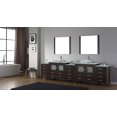 thumbnail image 4 of Dior 126" Double Bath Vanity in Espresso with Green Glass Top and Square Sinks with Polished Chrome Faucets with Matching Mirror, 4 of 7