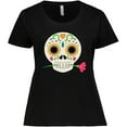 thumbnail image 3 of Inktastic DÃ­a De Los Muertos Skull with Flower Women's Plus Size T-Shirt, 3 of 5