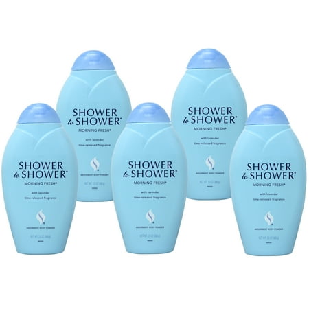 5 Pack - SHOWER TO SHOWER Body Powder Morning Fresh 13 oz Each
